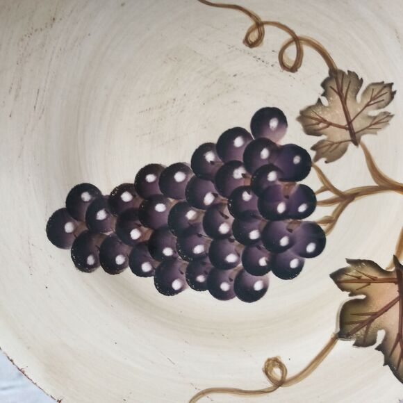 Z Gallerie Purple Grapes Plates 8" Set of 2 – Rustic Vineyard Decor - Picture 8 of 11